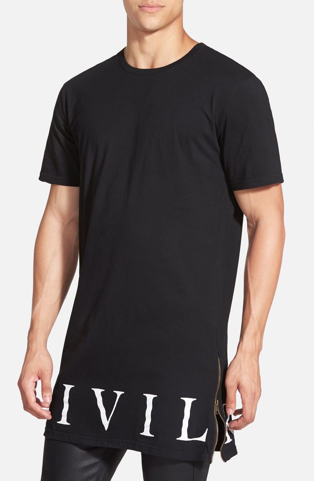 Civil Regime Longline TShirt with Zip Detail Nordstrom