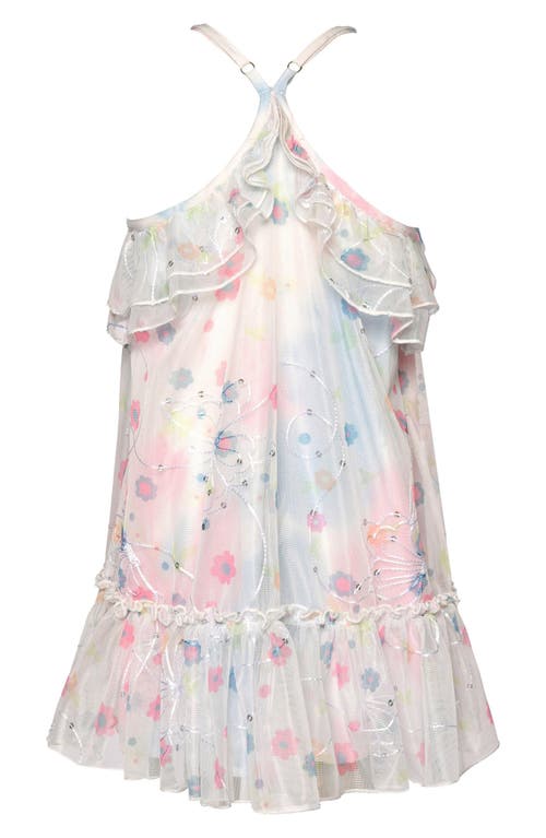 Shop Sara Sara Kids' Butterfly Dress In White Multi