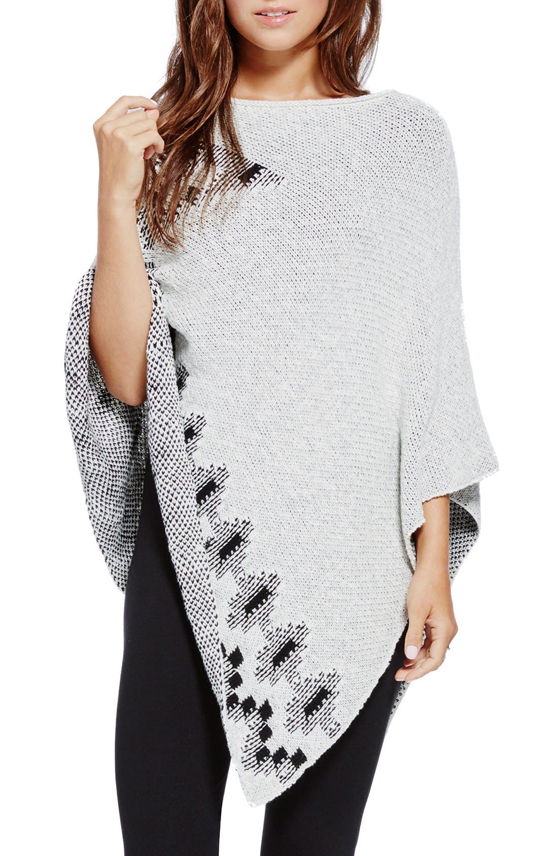 Two By Vince Camuto Bird's Eye Jacquard Asymmetrical Poncho | Nordstrom