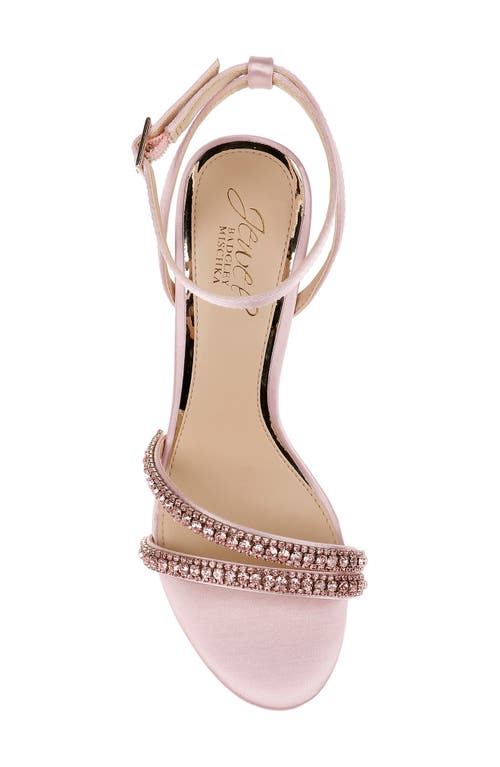 Jewel Badgley Mischka Rosa Ankle Strap Sandal In Pale Pink