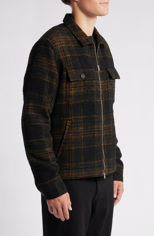 Shop Allsaints Bauhaus Plaid Fleece Lined Flannel Zip Jacket In Jet Black