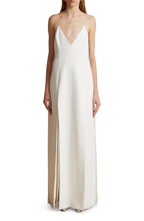 The Nonya Crepe Satin Maxi Slipdress