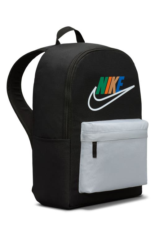 Shop Nike Kids' Heritage Core Backpack In Black/wolf Grey/white