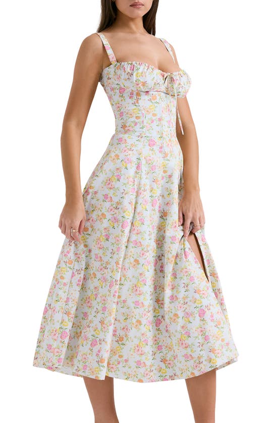 House Of Cb Adabella Floral Pleated Halter Sundress In Floral Print