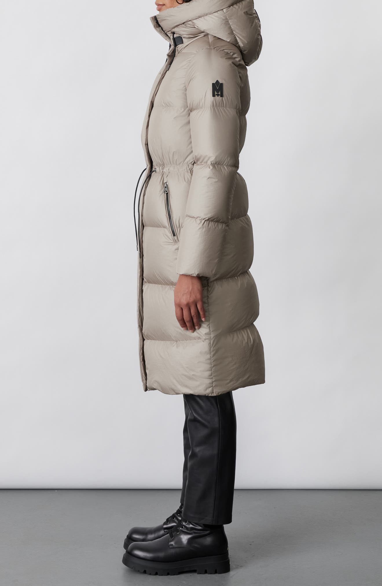 champagne color puffer coat