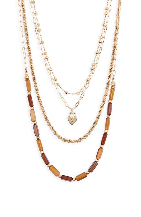 Icon Charm Beaded Layered Necklace