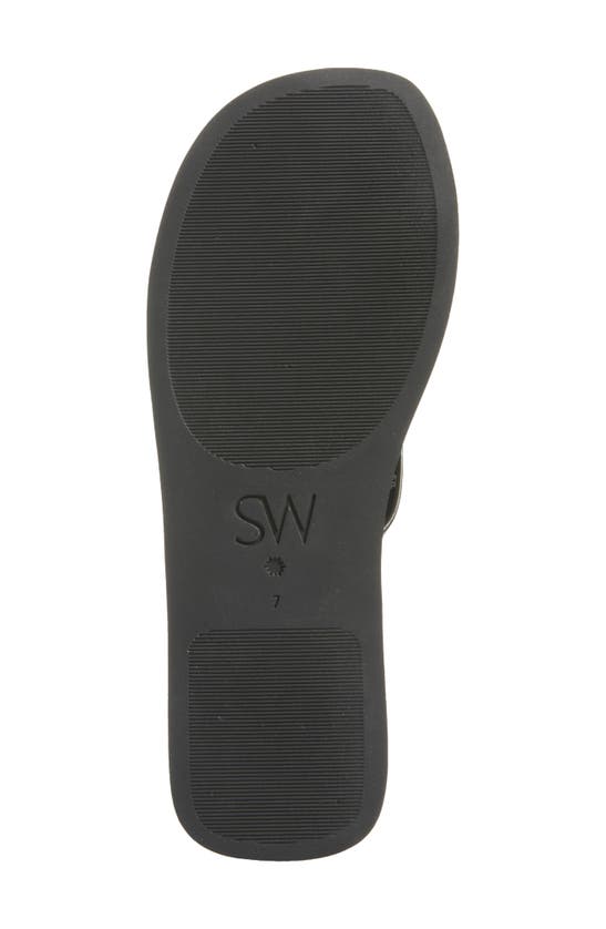 Stuart Weitzman Sw Crystal Thong Sandal In Black