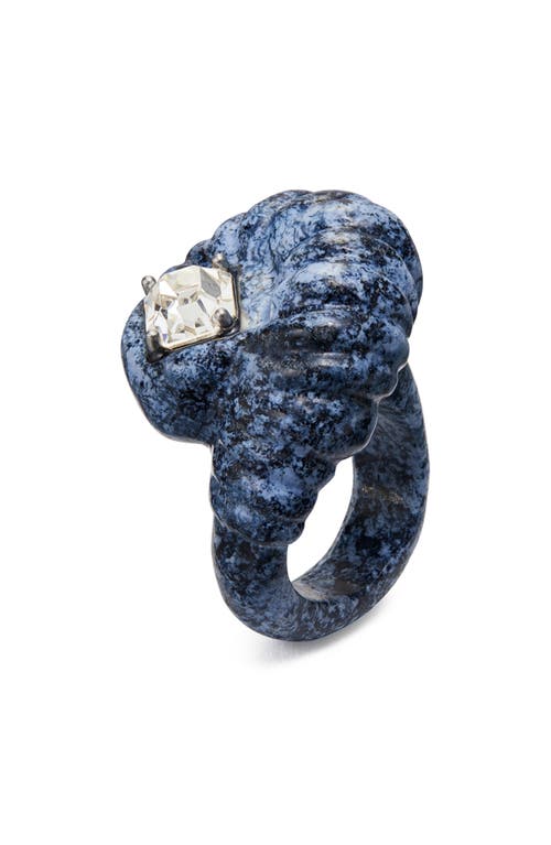 Carved Semiprecious Ring in Blue
