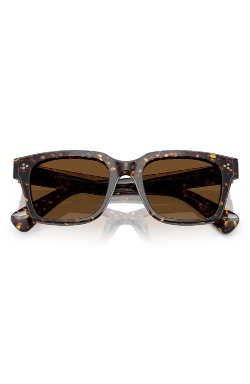 Shop Oliver Peoples 52mm Polarized Pillow Sunglasses In Tortoise