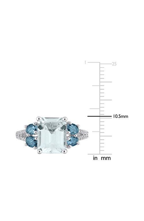 Delmar Aquamarine, London Blue Topaz & Diamond Ring In Blue