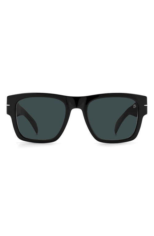 52mm Rectangular Sunglasses in Black /Blue