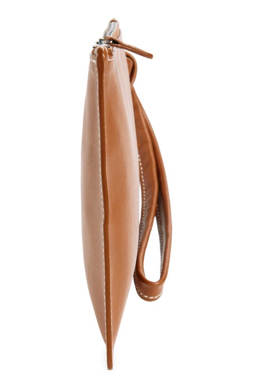 Lie Studio Lié Studio The Charlie Leather Clutch In Toffee Brown