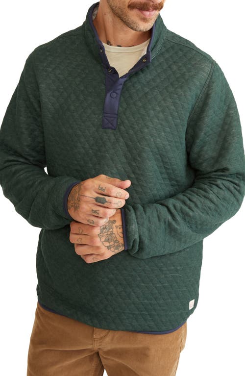 Corbet Quilt Jacquard Reversible Pullover in Green/Oatmeal