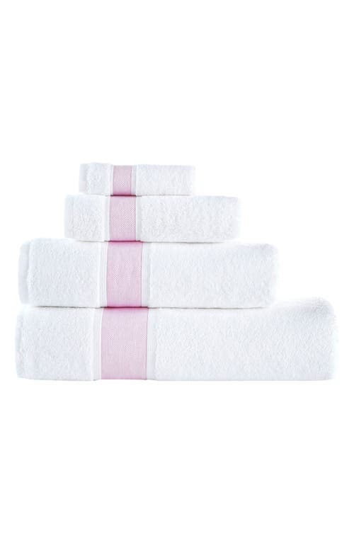 Shop Brooks Brothers Ottoman Rolls Turkish Cotton Bath Essential In Pink/white