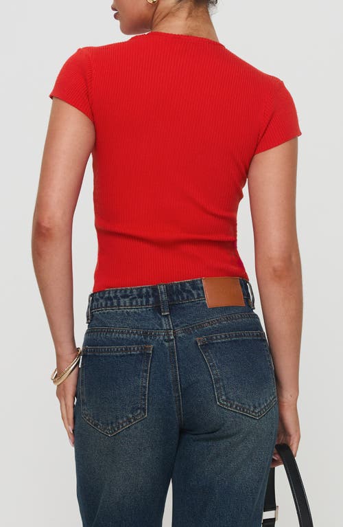 Shop Princess Polly Suzu Split Hem Top In Red