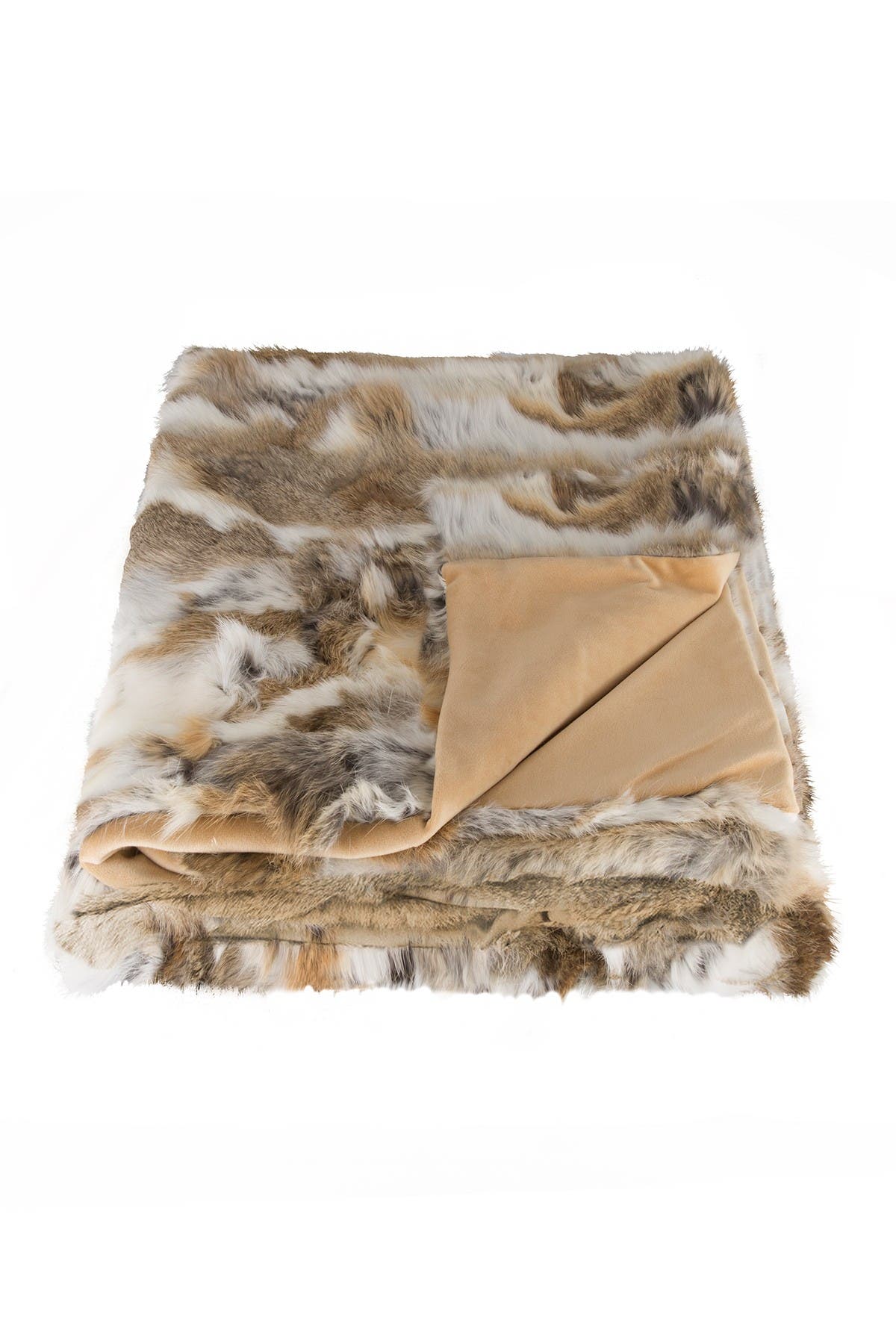 Natural Genuine Rabbit Fur Throw Blanket 50 X 60 Tan White Nordstrom Rack
