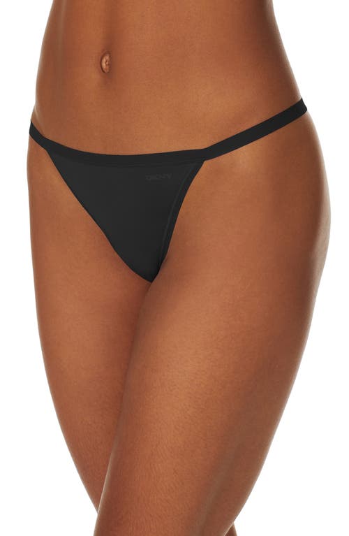 Dkny Active Comfort String Thong In Black