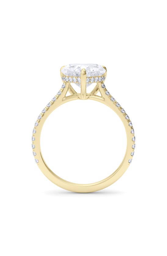 Hautecarat Heart Cut & Pavé Lab Created Diamond 18k Gold Ring In 18k Yellow Gold