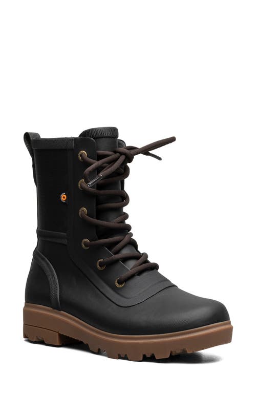 Shop Bogs Holly Lace-up Waterproof Rain Boot In Black