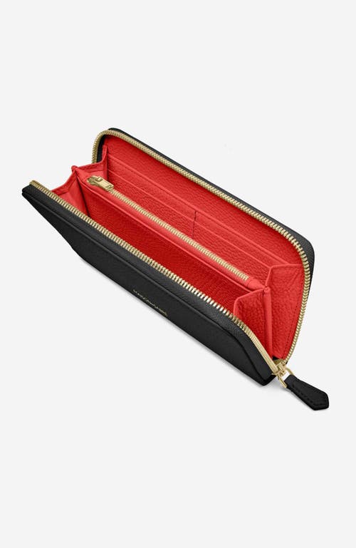 Maison De Sabre Maison De Sabré Long Leather Zip Wallet In Pomegranate Caviar
