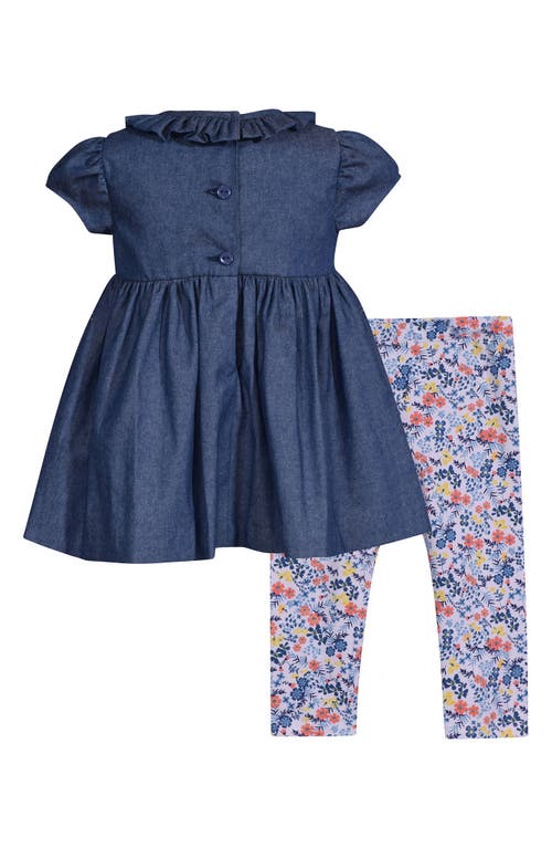 IRIS & IVY IRIS & IVY EMBROIDERED DENIM TUNIC & LEGGINGS SET 