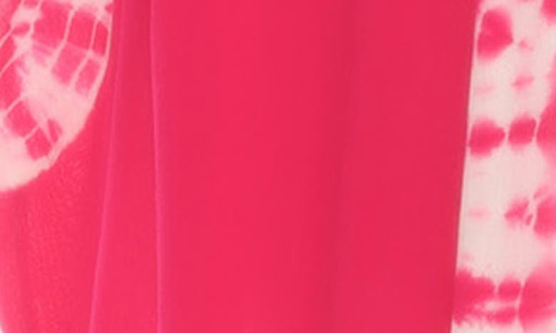 Boho Me Tie Dye Cover-up Kaftan In Hot Pink