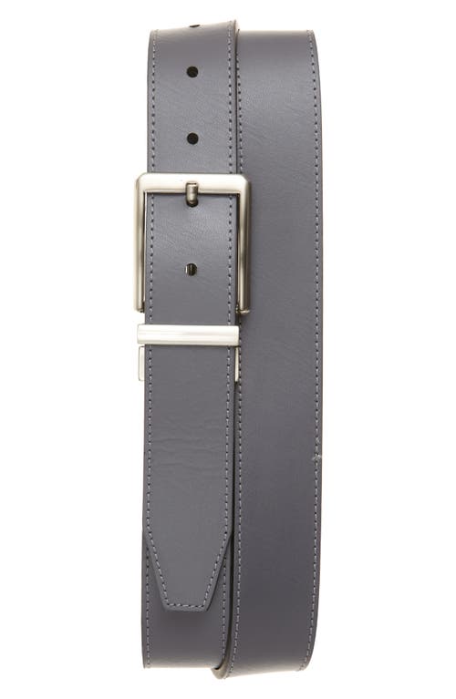 Shop Nike Core Reversible Leather Belt In Dark Grey/black