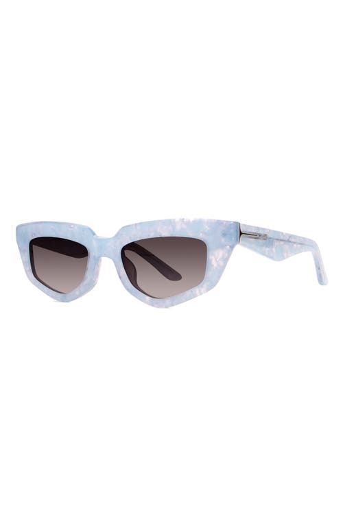 Dezi On Read 49mm Cat Eye Sunglasses In Bb Blue Quartz/smoke