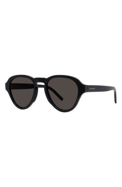 Shop Givenchy Gv Day 51mm Pilot Sunglasses In Shiny Black/brown