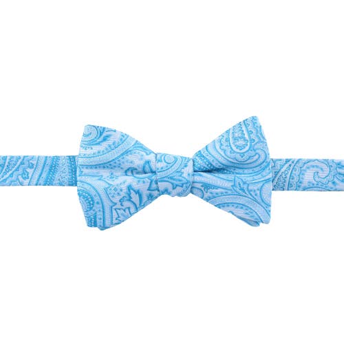 Trafalgar Sobee Paisley Brace Bow Tie & Pocket Square Set In Light Blue