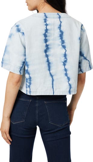 Mavi Jeans Women's Tie Dye Crop Denim Shirt