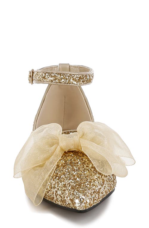 Rag & Co Valleta Bow Flat In Gold