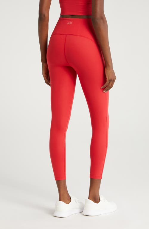 Shop Beyond Yoga Powerbeyond™ Strive High Waisted Midi Leggings In Retro Red