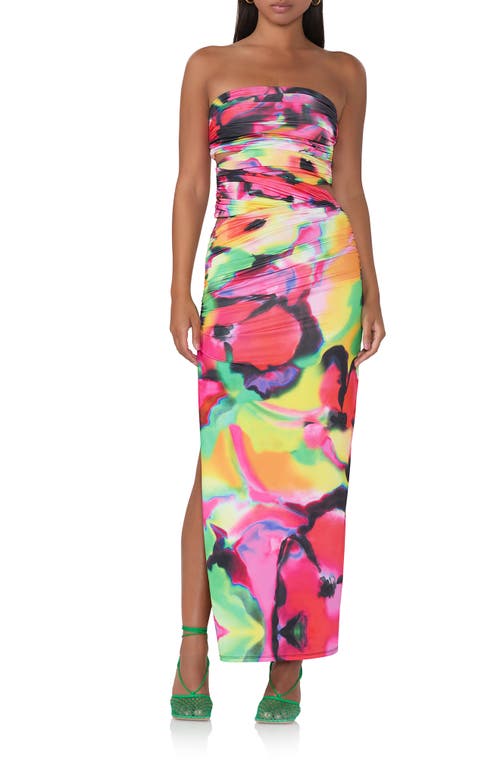 Lavonne Strapless Body-Con Dress in Spray Floral