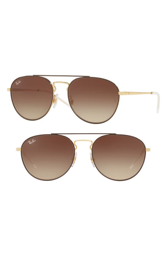 Shop Ray Ban Rb3589 55 Gradient In Gold Brown