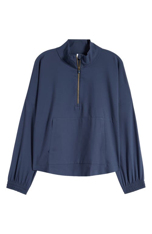 Shop Rhone Mirage Water-repellent Half-zip Jacket In Navy Blue