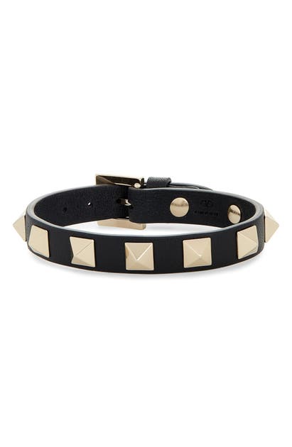 VALENTINO ROCKSTUD LEATHER BRACELET,TW2J0255VIT