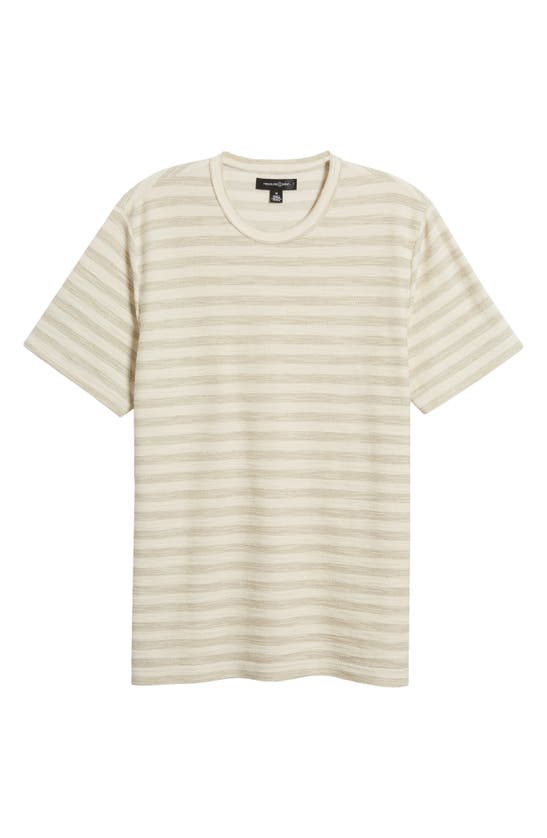 Shop Treasure & Bond Jacquard Stripe T-shirt In Olive Jacquard