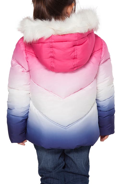 Shop Rokka&rolla Kids' Heavyweight Puffer Jacket In Gradient Ombre