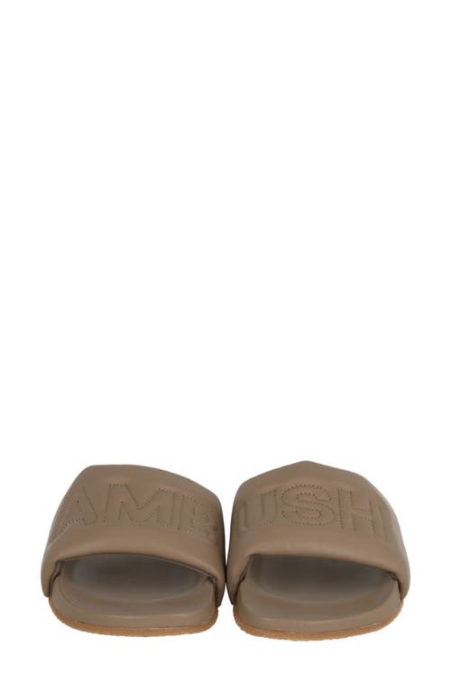 Shop Ambush Stitched Logo Slide Sandal In Beige