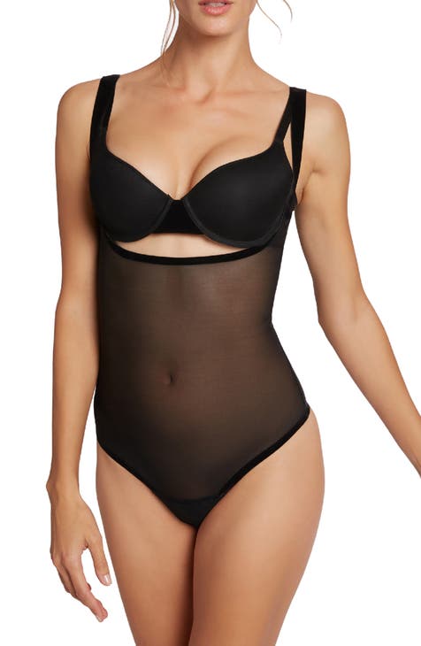 Wolford Mat De Luxe Forming Thong Bodysuit in Black