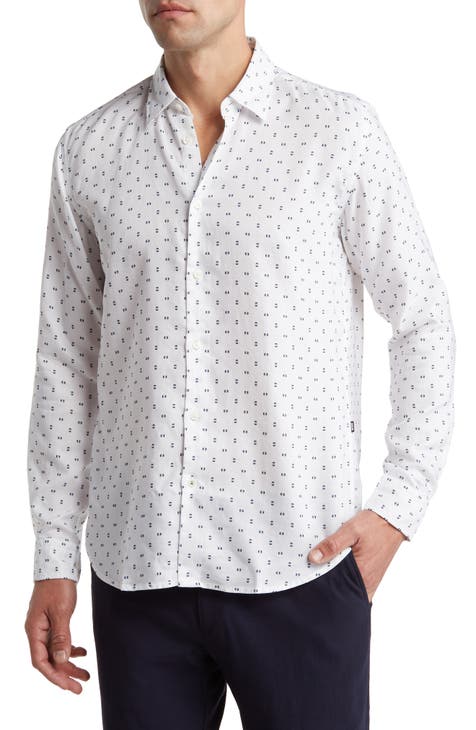 Roger Microprint Long Sleeve Button-Up Shirt