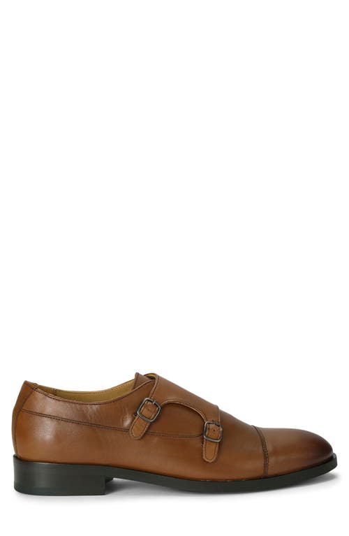 Shop Kurt Geiger London Hunter Cap Toe Double Monk Strap Shoe In Light/pastel Brown