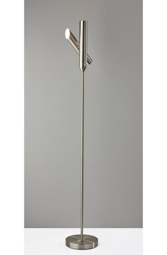 Shop Adesso Lighting Vega Led Torchiere Floor Lamp In Brushed Steel