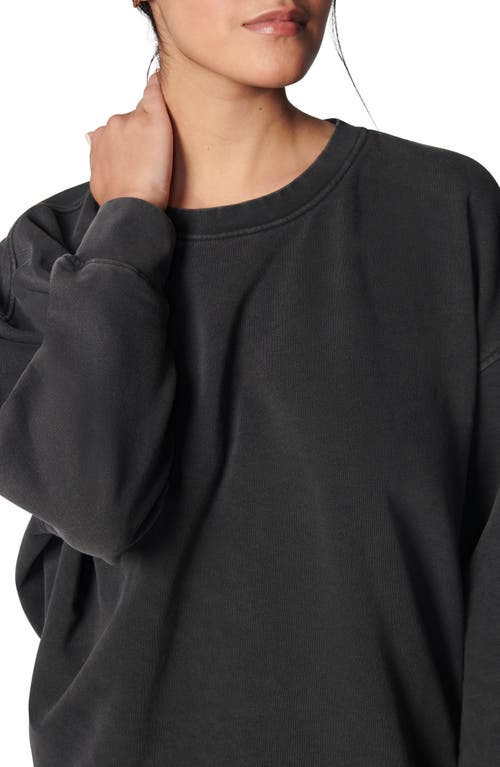 Shop Florence By Mills Oversize Crewneck Cotton Blend Sweatshirt In Washed Black