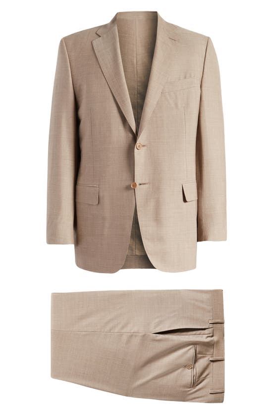 Canali Men's Solid Wool Twill Suit In Tan