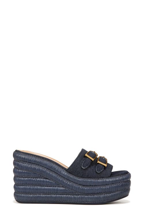 Sarto By Franco Sarto Torino Wedge Platform Slide Sandal In Denim