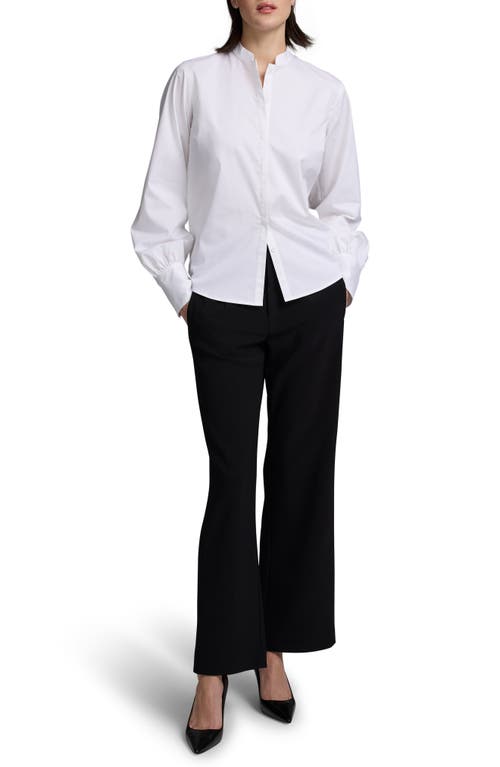 Shop Nic + Zoe Nic+zoe Anywhere Stretch Poplin Button-up Shirt In Paper White