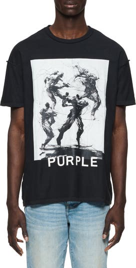 PURPLE BRAND Oversize Textured Inside Out Graphic T-Shirt
