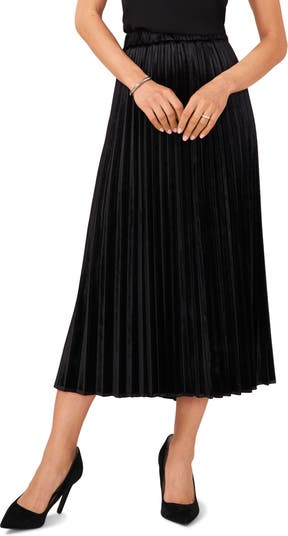 Halogen Pleated Velvet Midi Skirt Nordstrom